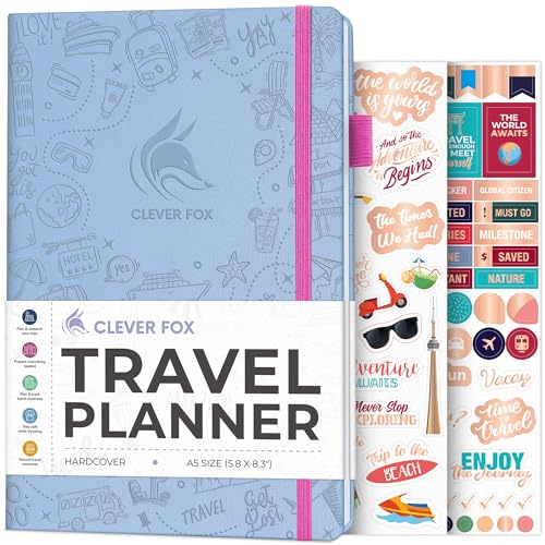 Clever Fox Reisetagebuch – Urlaubsplaner mit Budgetplan, Packliste, Ausgaben-Tracker & Reisetagebuch – Reiserouten-Organizer für Frauen, Männer & Paare – A5-Größe, Immergrün