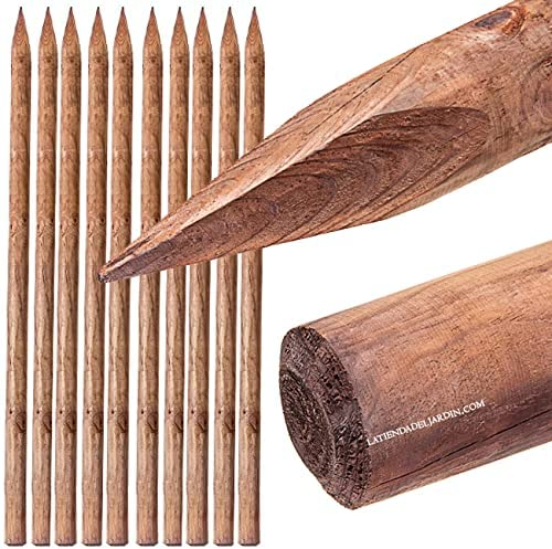 Suinga Pack 10 Estacas para Arboles 150 cm Ø 4 cm | Tutores con Punta | Poste para Vallas, Jardin y Plantas | Poste de Madera | Soporte para arboles