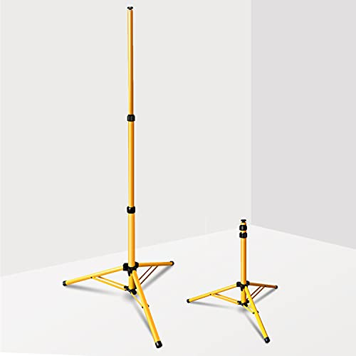 Randaco Trépied télescopique pour projecteurs de construction, trépied télescopique en acier, réglable en hauteur, jaune