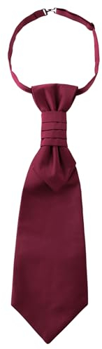WANYING Herren Plastron Krawatte Vorgebunden mit Hakenverschluß Verstellbar Hochzeitskrawatte auf Hochzeiten Accessoires für den Bräutigam - Einfarbig Bordeaux