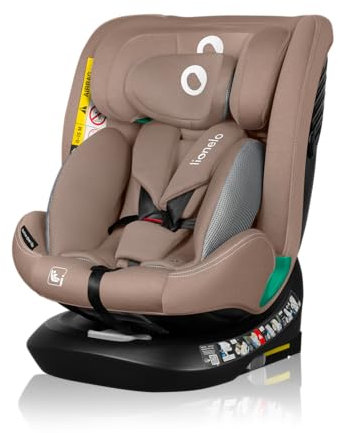 Lionelo Bastiaan i-Size Seggiolino Auto Evolutivo 4-in-1 per bambini 0-12 Anni (40-150 cm) ISOFIX e l'ultima Norma R129 Opzione Rivolto All'indietro, 21 Regolazioni, Girevole 360° Protezione Laterale