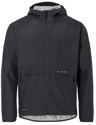 VAUDE Loamer – Mountainbikeregenjacke für Herren mit 2,5-Lagen, wasserdichte & atmungsaktive Fahrradjacke, Reflektierende Details & Fronttaschen – für MTB & Trekking - black, L