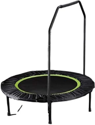 Fitness Trampolin 40″ Fitness-Trampolin/Indoor-Trampolin/Trainings-Rebounder mit Stabilitätsstange, maximales Gewicht von 200 kg in Schwarz