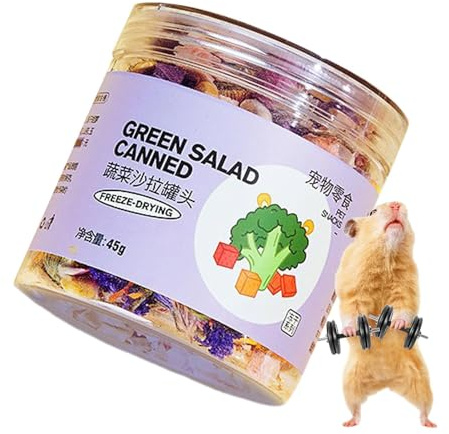 Dolcetti per criceti, snack per criceti - Snack a forma di coniglio naturali portatili da 45 g,Dolcetti salutari per uccelli, 10 tipi, snack da masticare per criceti, giocattoli molari liofilizzati pe