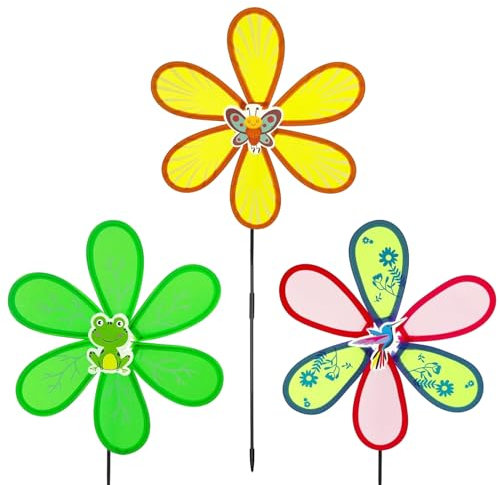 Sghtil Spirali a per giardino ed esterni, spinner a e ruote a decorative, resistenti al, con aste da giardino, per balcone, e giardino