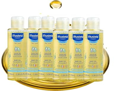 Mustela Baby Oil 100ml V2 – Pack of 6 | Gentle Moisturizing Oil for Baby’s Skin | Nourishing & Soothing for Newborns, Infants & Sensitive Skin