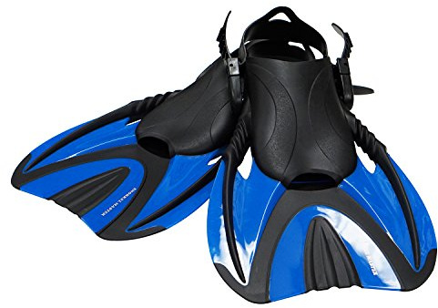 Snorkel Master Swimming Snorkeling Fins, Blue, Medium