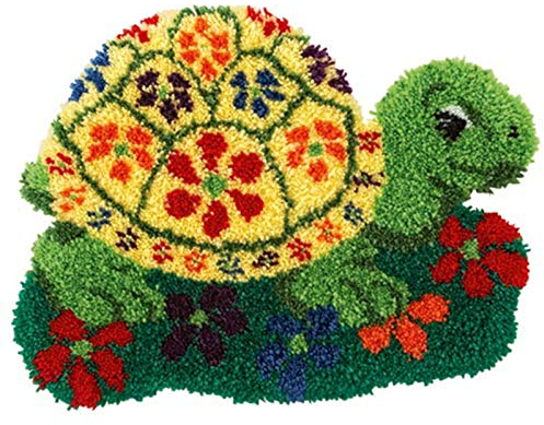 Schildkröte Knüpfset 3D Tapisserie Teppich Knüpfteppich Zum Selber Knüpfen Knüpf-Sets Kreuzstich Set Knüpfen Set Für Kinder Und Erwachsene DIY Handwerk Geschenk Für Freund 52Cm X 45Cm