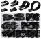 Cozlly 200 Pièces Serre-Câbles en Nylon-R, P Clips Colliers de Fixation de Tubes en Plastique Nylon, Attaches, pour Câble de Fixation de Tuyau, pour Conduits, Câbles, Gaines Ø 5/6/9/12/19/28mm - Noir