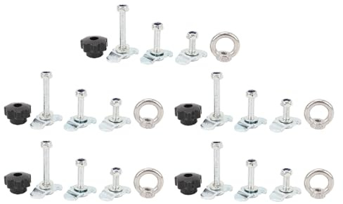 37 Pcs L Track Stud Single End Fittings, Lashing Eyelet Tie Down Mounting Bolts with 360° Rotatable Base, L Track Accessories for Airline Rails, Ideal for Trucks Beds Trailers