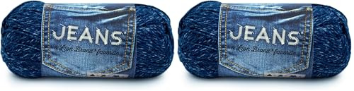 Lion Brand Yarn 505-110 Jeans Yarn, Classic,17.78 x 7.62 x 7.62 cm (Pack of 2)
