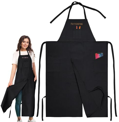 Pottery Apron - Cotton Canvas Split Leg Smock with Pockets for Men & Women