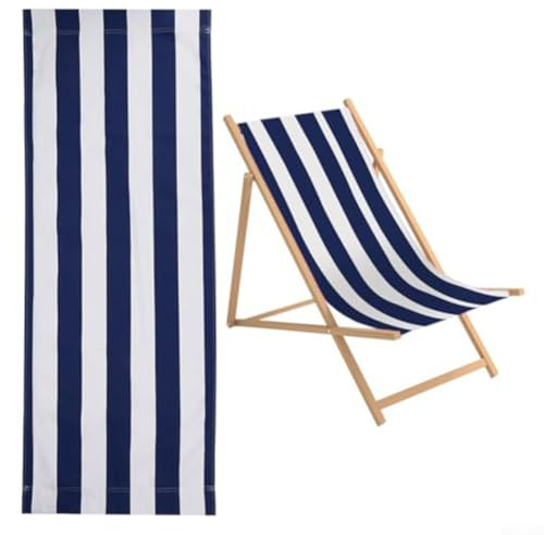 Strandkorb-Ersatzstoff, 120 x 44 cm, Ersatz-Leinen-Tuch für Liegestuhl, Liegestühle, Sonnenliegen, 2 Stück