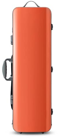 Custodia Per Violino In Fibra Di Carbonio Misura 4/4-3/4 Regolabile Con Serratura A Chiave Per Borsa Per Spartiti(Red)