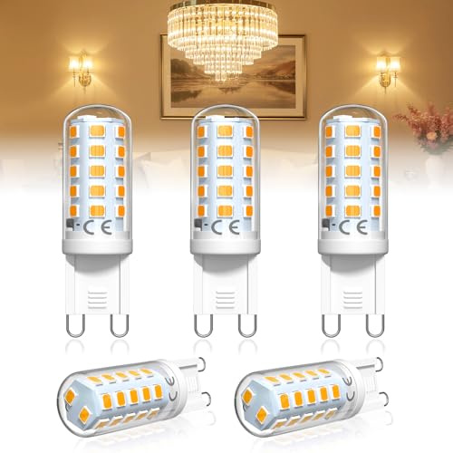 Bonlux Lampadine LED G9 Dimmerabile, Bianco Calda 2200K, Ambr, Eyeshield, 4W Equivalente Alogena 40W G 9 Lampade LED Attacco GU9, Risparmio Energetico, Senza Sfarfallio, AC 220-240V, 5 Pezzi