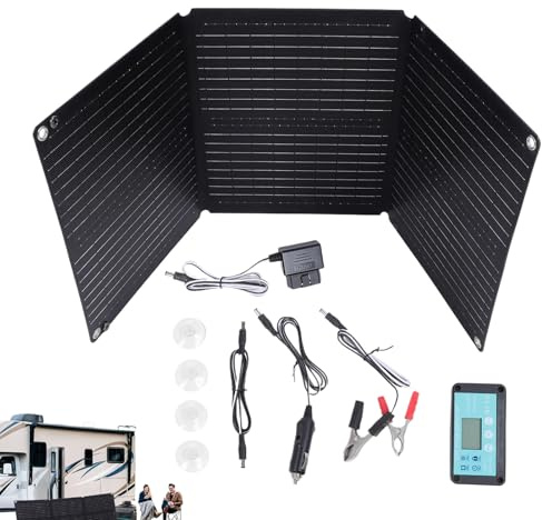 Cargador de batería para automóviles solares, cargador de batería de coches solares - Cargador solar de batería del generador de 200W - 12-24V Automático flexible impermeable plegable automático para