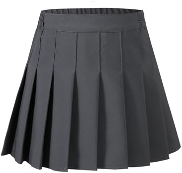 Citridarll Girls Mini Pleated Skirts Toddler Casual Cute A Line Short Skirt Summer Skater, 140, 8-9 Years, Dark Grey