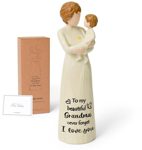 Eremaoy Grandma Gifts, Hand-Painted Grandma and Grandchild Figurine Gift | Resin Statue with Gift-Ready Package, First Time Grandmother, Gifts for Grandma Birthday Mother’s Day