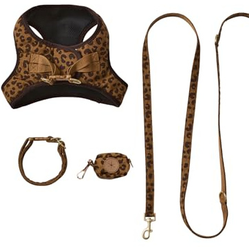 VERTBAUDET Set aus Geschirr, Leine und Halsband für Hunde Kaffee S/M