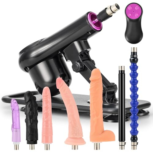 SENSUA Machine à Sexe Va et Vient avec 7 Godemichés et Télécommande Connecteur 3XLR Machine à Gode Jouets Sexuels Adultes pour Femmes Hommes Couples