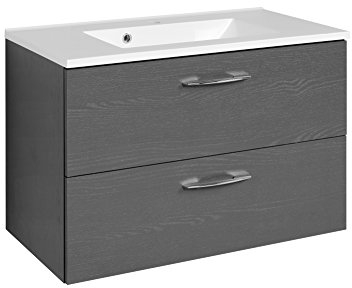 Held Möbel Portofino Waschtisch 80, Holzwerkstoff, Graphitgrau, 48 x 80 x 54 cm