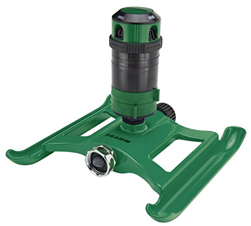 Dramm ColorStorm Gear Drive Sprinkler on Heavy Duty,Durable Metal Base, 4 Patterns, Ideal for Small, Medium & Large Areas with Pass Through Feature, Green, 40 Foot Diameter