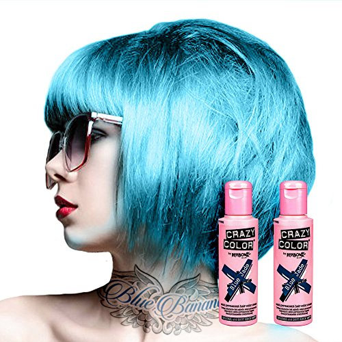 Pacco Da Due Tinte Semipermanenti Per Capelli Da 100ml Crazy Color (Blue Jade)