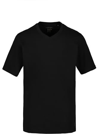 JP 1880 Hommes Grandes Tailles L-8XL T-Shirt col V Manches Courtes en Coton Noir 8XL 702415 10-8XL