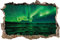 Stil.Zeit Polarlicht am Himmel Wanddurchbruch im 3D-Look, Wand- oder Türaufkleber Format: 92x62cm, Wandsticker, Wandtattoo, Wanddekoration