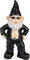BRUBAKER Gartenzwerg Cooler Biker Schwarz - Rocker Zwerg Mann mit Sonnenbrille - Gartenfigur Lustig - Dekoration Wetterfest für Garten Campingplatz - Gartendeko für außen - 24 cm groß