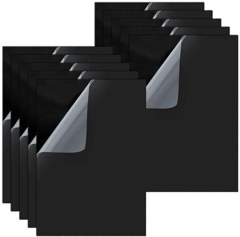 USENG Lot de 10 Assiettes Acryliques Plaque Acrylique Noir,297x210x2mm Feuille Acrylique Plaque Plastique avec Film Protecteur,Plaques Acryliques Feuilles pour DIY Artisanat Peinture Projets Photo