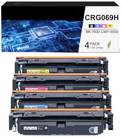 069H CRG-069H CRG069H Kompatible Tonerkartusche (BK: 7600 CMY: 5500 Seiten) für Laserdrucker Canon i-SENSYS MF752 MF752Cdw MF754 MF754Cdw LBP673 LBP673Cdw (4 Stück) k-KCMY))