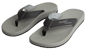 PRO 11 WELLBEING Orthopaedic Sandals, Arch Support, Shock-Absorbing Heel (Black/Grey, UK Footwear Size System, Adult, Men, Numeric, Medium, 10)