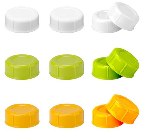 12stk Schmale Babyflaschenverschlüsse für Dr. Brown, BPA-Frei Reiseflaschenverschlüsse Aufbewahrungsdeckel für Babyflaschen mit Dichtung Ersatzteile für Ameda (Mischfarben)