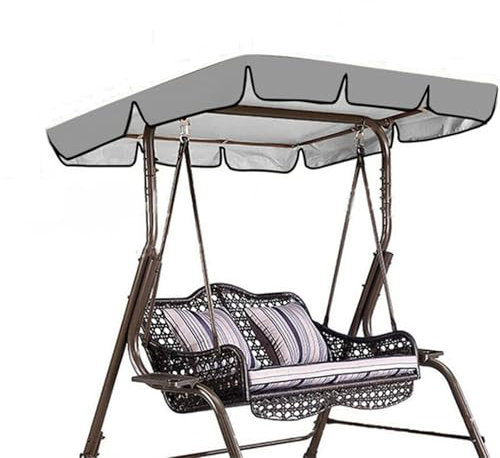 Genérico Columpio Toldo Impermeable Columpio Jardin Toldo de Reemplazo Anti Viento Recambio Toldo Balancin Exterior Resistente Al Desgarro Paño Toldo Oscilante para Exteriores,6,142cm*120cm*15cm