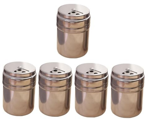MUCKLILY 5piezas Botellas De Condimento De Acero Inoxidable Contenedores De Especias Tapa Para Cocina Vinagrera Para Barbacoa Caja De Condimentos Vacía