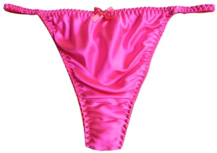Yavorrs silk thongs for women Satin G String Bikini (UK, Alpha, XXL, Regular, Regular, Rose Red)