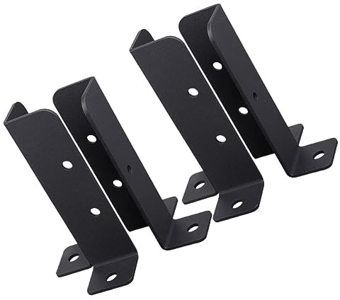 Luxshiny Set 4 Staffe di Ancoraggio per Palo Recinzione in Ferro Alta Resistenza, Base Montante per Terrazze e Verande, Supporto Fisso per Pali da Giardino e Cassette Postali