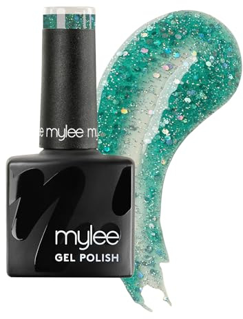 Mylee Gel Nail Polish 8ml [Genie In A Bottle] - UV/LED Soak-Off Nail Art Manicure Pedicure for Professional, Salon & Home Use [Bold Glitter Range] - Long Lasting & Easy to Apply