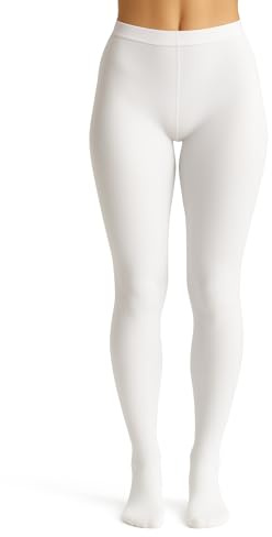 sesto senso Collant da donna colorati 30 denari, parzialmente opachi, in microfibra, bianco, L