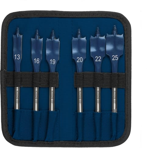 Bosch 6x EXPERT Self Cut Speed Spade Drill Bit Set (for Softwood, Particleboard, Ø 13,0, 16,0, 19,0, 20,0, 22,0, 25,0 mm, Professional Accessory Drill Driver)