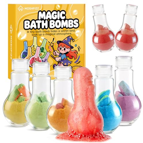 Bath Bombs Gift Set for Kids Children Funning with Magic Bubble, 6 Pack