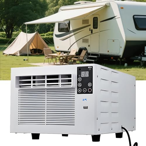 2-i-1 bärbar luftkonditionering och avfuktare, 1880 BTU snabbkylning för camping, tält och små rum & 15 kvm, 280 W låg strömförbrukning med 24-timmars timer