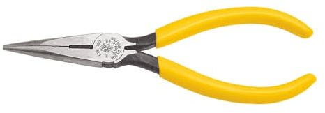 Klein Tools D203-6 Long Nose Side-Cutter Pliers, Induction-Hardened Cutting Knives and Curved Handles, 6-Inch