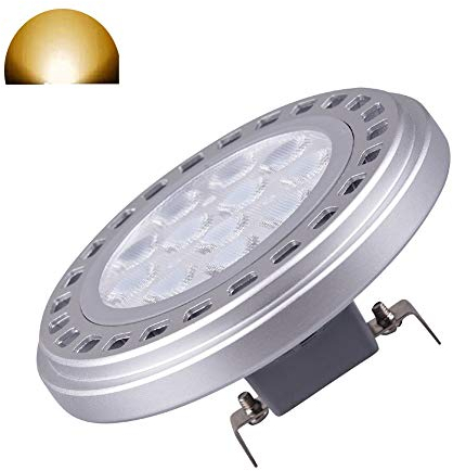 QLEE Led AR111 Reflektor Tract Glühbirne 15W G53 Basis 30 ° Strahl Weiches warmes Weiß 3000k SMD 15LED AC DC12V Downlight SpotLight 1500Lm Ersatz-Halogenglühlampe 75w 100W 120w
