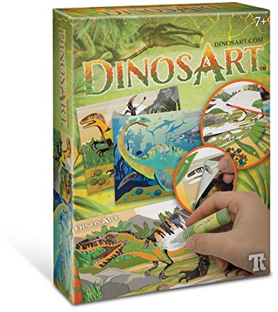 Dinos Art Kreativset Dino Sand- und Folienkunst zum Erstellen einzigartiger Kunstwerke, ab 7 Jahre, Mittel