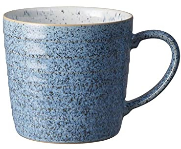 Denby Studio Blue Flint/Chalk Ridged Mug 400ml.