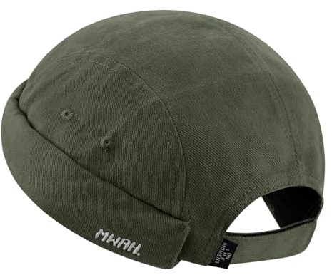 Clape Bonnet de Marin 5 Panel Coton Docker Hat Bonnet Docker Breton Casquette sans Visiere Miki Hat Baseball Cap Without Visor, GD31-Gray, Taille Unique Grey GD31