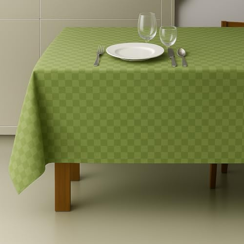 Corredocasa - Tovaglia da Tavola Antimacchia e No Stiro, Idrorepellente e Impermeabile, Facile da Pulire e Lavare, Disponibile in Varie Misure e Colori (Verde, 12 Posti 140x240 cm)