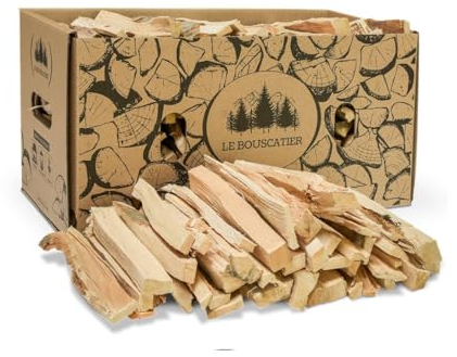 6 kg di legno di accensione per camino, stufa a legna, fabbricazione francese. Legno secco essenza frondosa, ideale per l'accensione di un fuoco di legna. Scatola di fiammiferi in omaggio